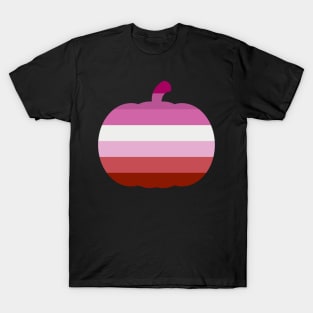 Halloween Pumpkin LGBT Flag Lipstick Lesbian T-Shirt